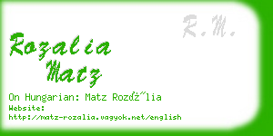 rozalia matz business card